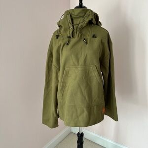 Men’s Style Design Yifeng 1978 Wool Blend Pullover Hooded Olive Green Sweater S